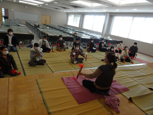 銭太鼓のレッスンをしました(◍´ꇴ`◍)